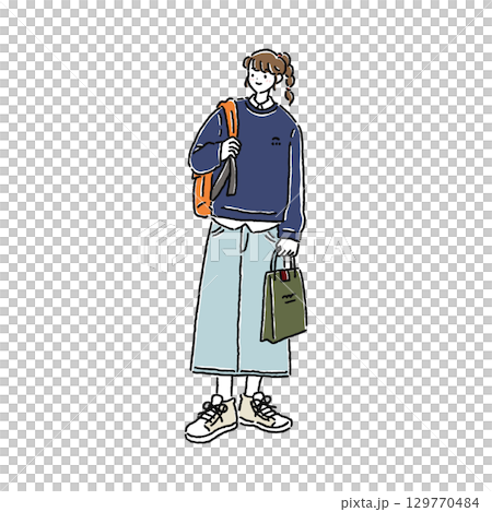 Casual and stylish woman 129770484