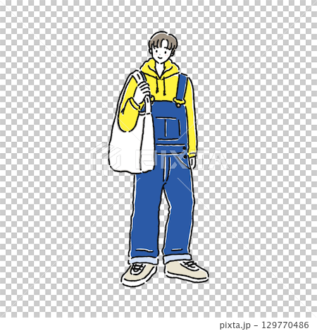 person wearing overalls 129770486