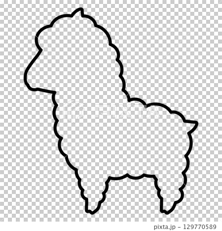 側身羊駝的線畫 129770589