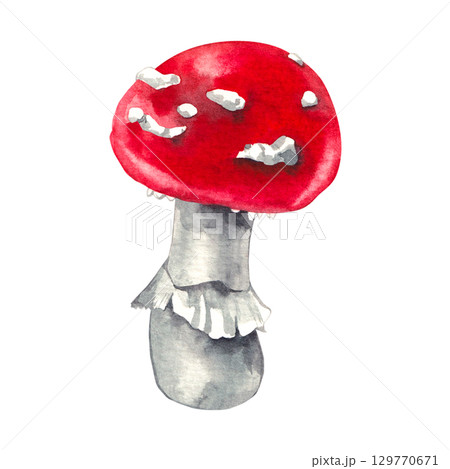 watercolor autumn illustrations with pumpkins and leaves 129770671