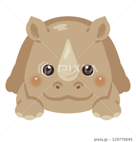 うつ伏せになったサイのイラスト うつ伏せになったサイのイラスト 129770695