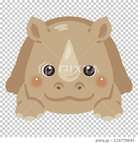 一隻面朝下躺著的犀牛的插圖 一隻面朝下躺著的犀牛的插圖 129770695