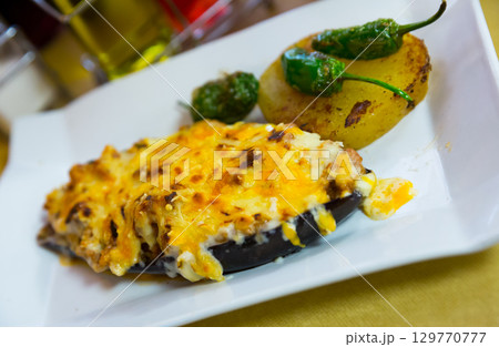 Eggplant stuffed with meat and bechamel Eggplant stuffed with meat and bechamel 129770777