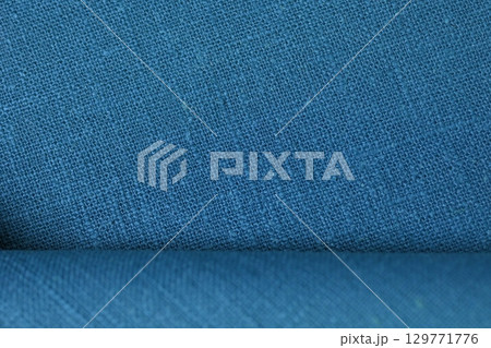 blue green hemp viscose natural fabric cloth color, sackcloth rough texture of textile fashion 129771776