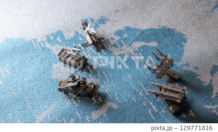 the missiles launcher model and map on Europe, Russia-Ukrainian boundary the missiles launcher model and map on Europe, Russia-Ukrainian boundary 129771816