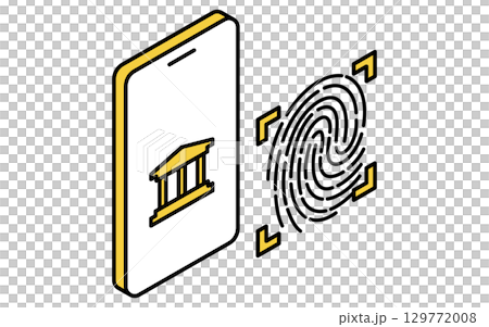 Fintech icon for accessing online banking via fingerprint authentication Fintech icon for accessing online banking via fingerprint authentication 129772008