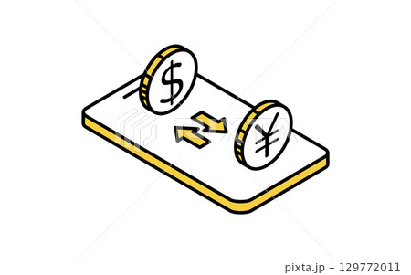 オンラインで為替交換するフィンテックアイコン 129772011