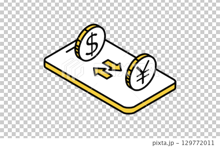 オンラインで為替交換するフィンテックアイコン 129772011