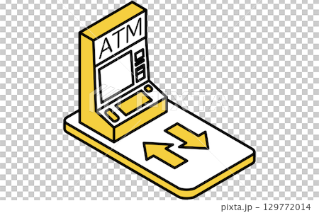 スマホでATM操作をするフィンテックアイコン 129772014