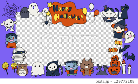 Cute frame for halloween 129772109