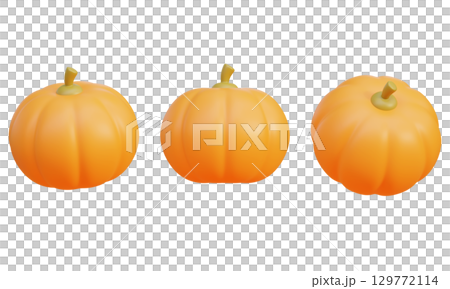 Cartoon Style pumpkin 3D Graphic 129772114