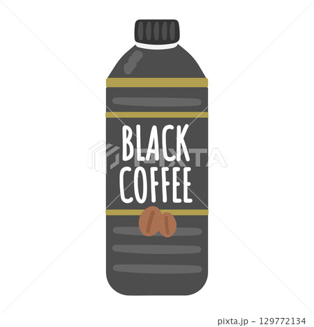 ブラックコーヒー　ペットボトル　イラスト 129772134