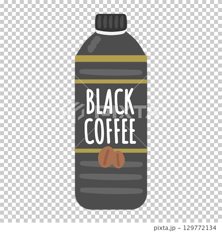 ブラックコーヒー　ペットボトル　イラスト 129772134