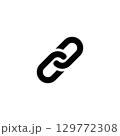 black Link flat icon vector illustration isolated on white background. 129772308