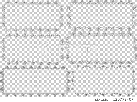 ビンテージカリグラフィ風フレーム素材163<飾り罫・飾り枠・花・薔薇・モノクロ線画・横位置> ビンテージカリグラフィ風フレーム素材163<飾り罫・飾り枠・花・薔薇・モノクロ線画・横位置> 129772407