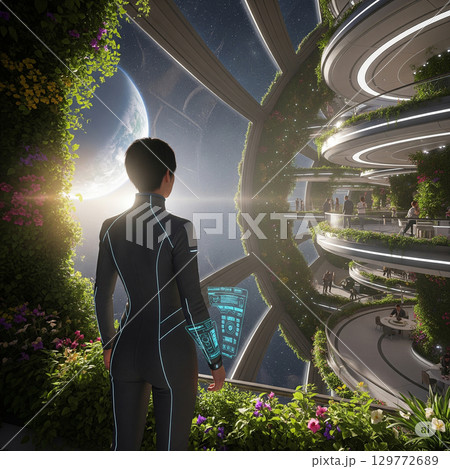 未来の宇宙都市 129772689