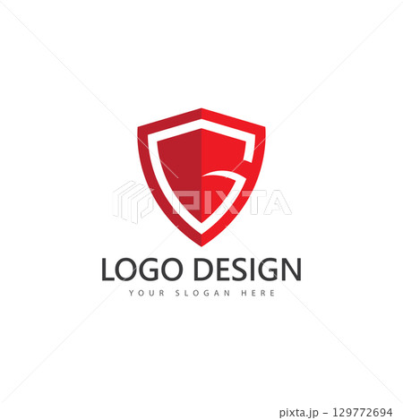 letter g shield protect guard logo design template icon vector illustration 129772694