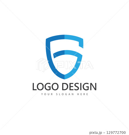 letter g shield protect guard logo design template icon vector illustration 129772700