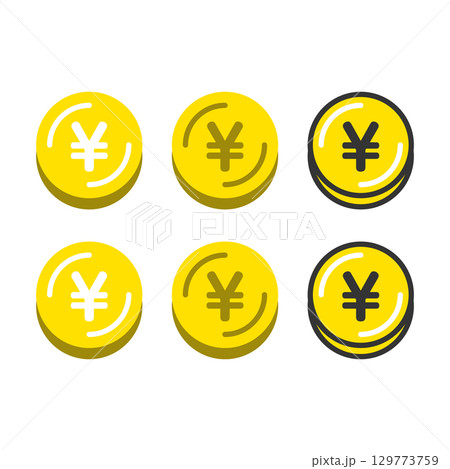 円マーク　￥マーク　コイン　アイコン 129773759