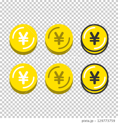 円マーク　￥マーク　コイン　アイコン 129773759