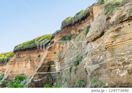 千葉県銚子市　有名な観光地　屏風浦の地質年代境界 129773840