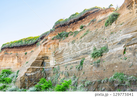 千葉県銚子市　有名な観光地　屏風浦の地質年代境界 129773841