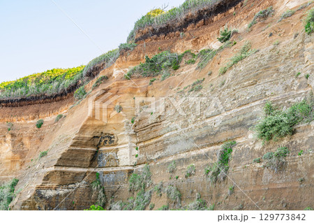千葉県銚子市　有名な観光地　屏風浦の地質年代境界 129773842