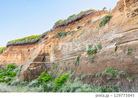 千葉県銚子市　有名な観光地　屏風浦の地質年代境界 129773845