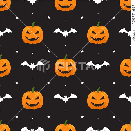 Happy Halloween Night Festival Seamless Pattern Design with Spooky Elements in Illustration Template Happy Halloween Night Festival Seamless Pattern Design with Spooky Elements in Illustration Template 129774698