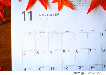 2025年カレンダー　(11月） 129775559