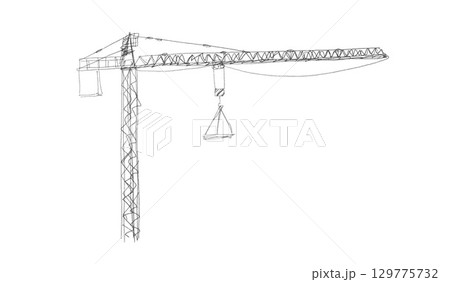 Building crane sketch 129775732