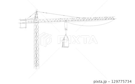 Building crane sketch 129775734