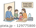避難場所の家族（英語） 129775800
