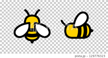 シンプルな蜂アイコン,はちみつや養蜂を表すロゴマーク 129776323