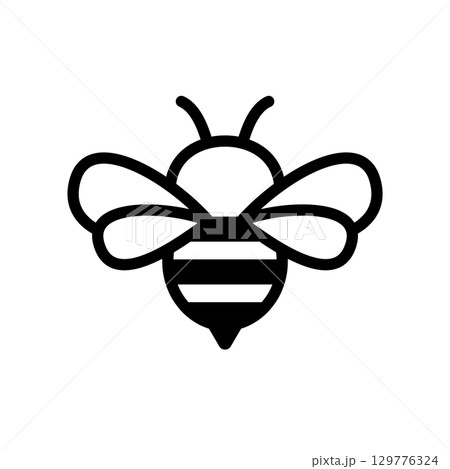 シンプルな蜂アイコン,はちみつや養蜂を表すロゴマーク 129776324