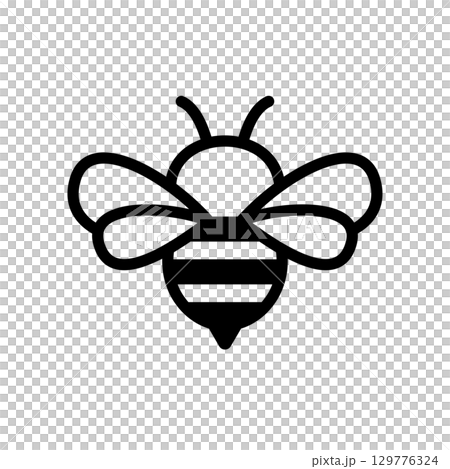 シンプルな蜂アイコン,はちみつや養蜂を表すロゴマーク 129776324