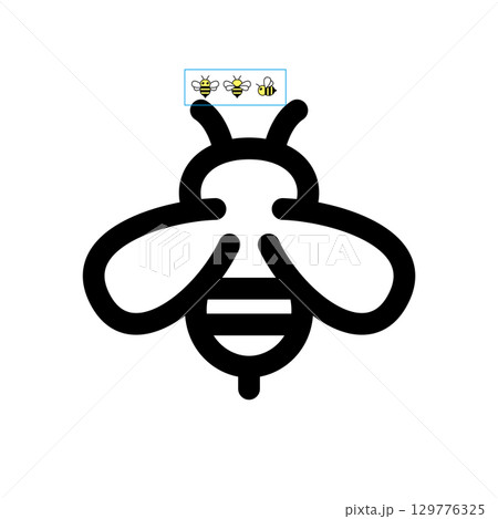 シンプルな蜂アイコン,はちみつや養蜂を表すロゴマーク 129776325