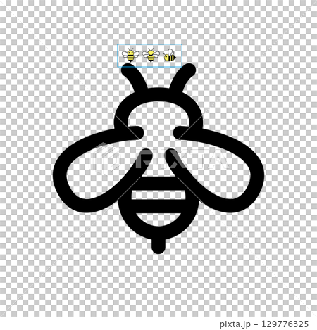 シンプルな蜂アイコン,はちみつや養蜂を表すロゴマーク 129776325