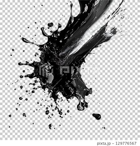 Dynamic Black Ink Splash Abstract Art...のイラスト素材 [129776567] - PIXTA