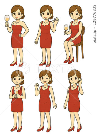 ホステスさんのイラスト 129776835