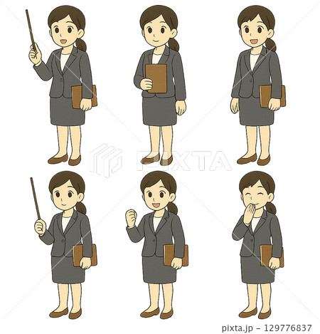 女性教員のイラスト 129776837