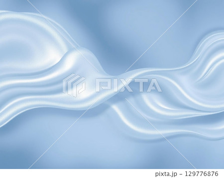 Flowing Light Blue Silk Fabric, Elegant Drapery Background 129776876