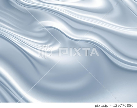 Silken Waves: Abstract Light Blue Fabric Flowing Elegantly 129776886