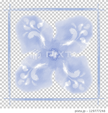 Watercolor blue floral pattern in Mediterranean style,seams of ceramic tile in blue color,imitation ceramic tile.Loose abstract botanical motif.For textiles,ceramics.Hand drawn illustration on white Watercolor blue floral pattern in Mediterranean style,seams of ceramic tile in blue color,imitation ceramic tile.Loose abstract botanical motif.For textiles,ceramics.Hand drawn illustration on white 129777248