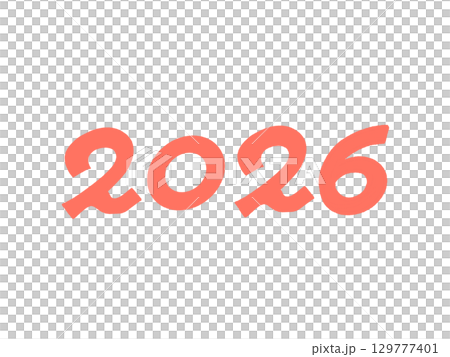 2026 New Year's card material/New Year's material Red Handwritten cute Gregorian calendar numbers 129777401