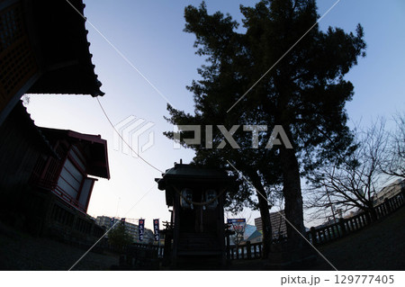 大分市　柞原八幡宮仮宮・火王宮（興玉社）　夕暮れ 129777405