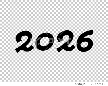 2026新年賀卡材料/新年材料黑色手寫可愛公曆數字 2026新年賀卡材料/新年材料黑色手寫可愛公曆數字 129777412