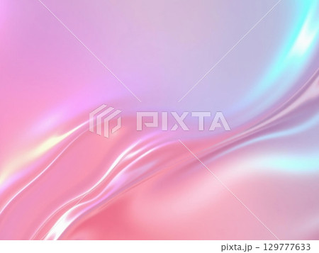 Iridescent Silk Flow: Abstract Pastel Swirls and Soft Light 129777633