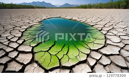 Climate Crisis Concept. Drought and the importance of water. 129778309