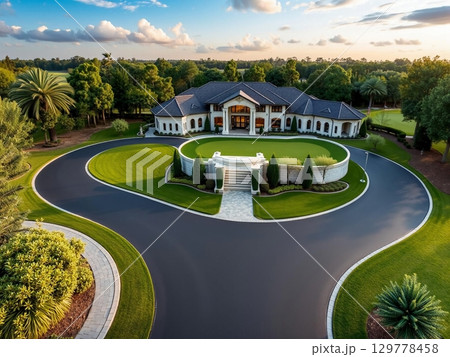 Luxurious Estate Amidst Serene, Rolling Green Landscapes 129778458